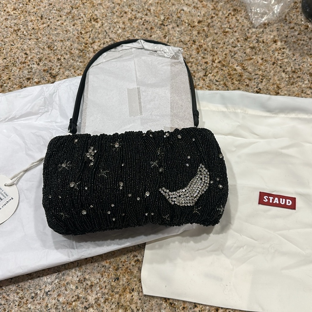NWT STAUD Starry Night Beaded Bean shoulder bag